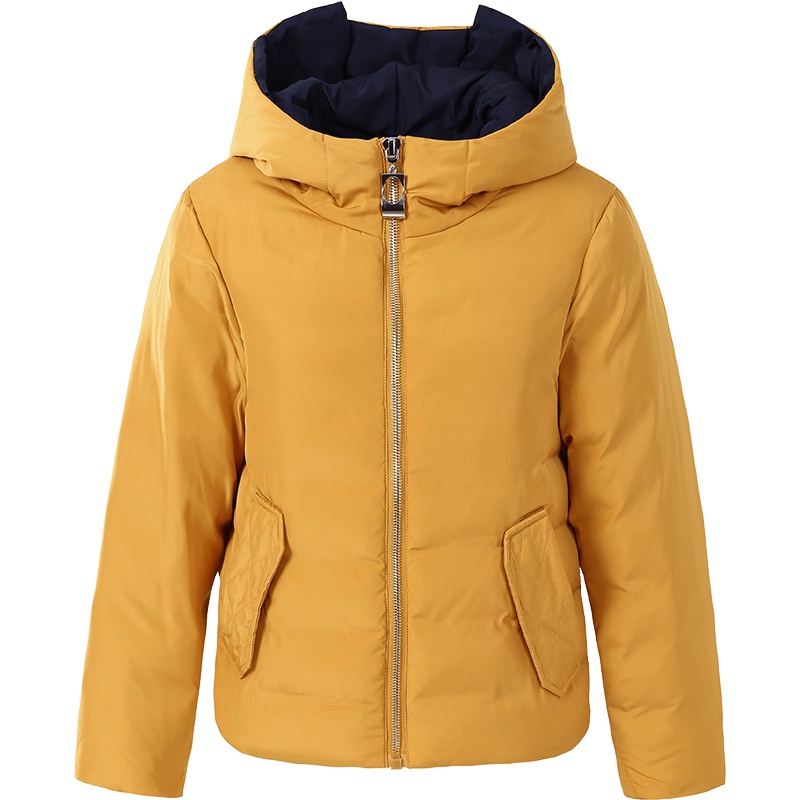 ERAL-艾莱依羽绒服女短款2018新款加厚连帽时尚外套女