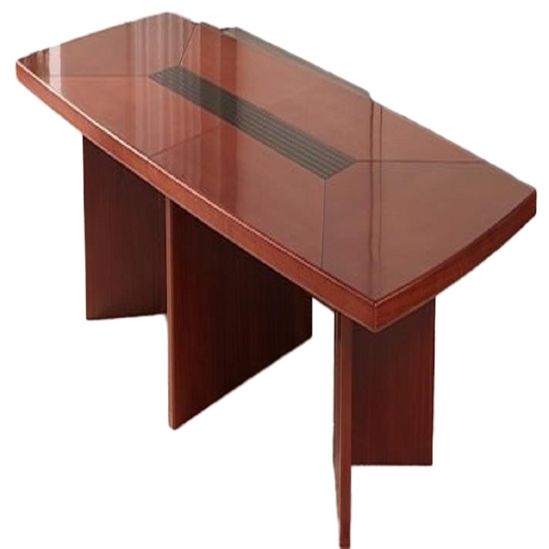 侨蓝登会议桌办公室接待桌HD-129贴木皮会议桌