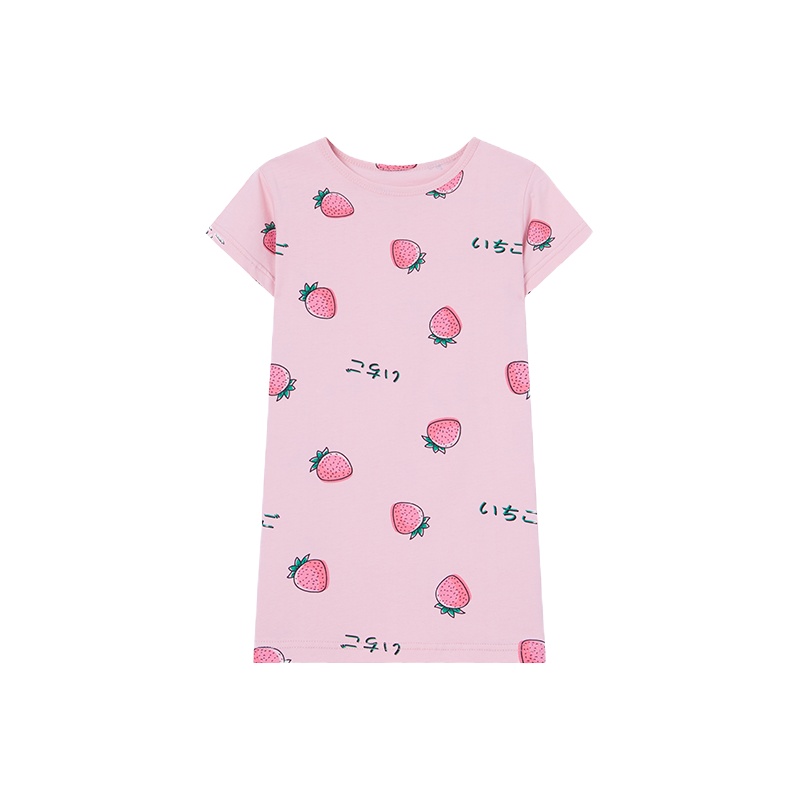 苏宁宜品女童睡裙2021夏季薄款短袖睡裙
