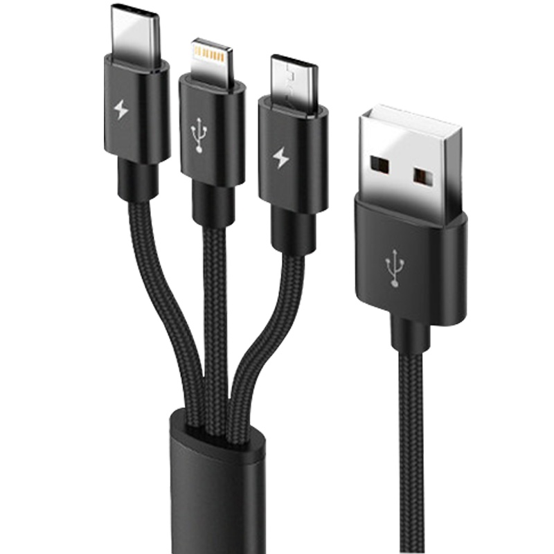 礼促优选一拖三多用途编织数据线