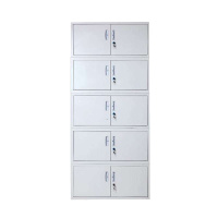 递乐连体五节柜铁皮文件柜五层档案柜办公资料柜带锁财务凭证柜 灰白色(单位:台)
