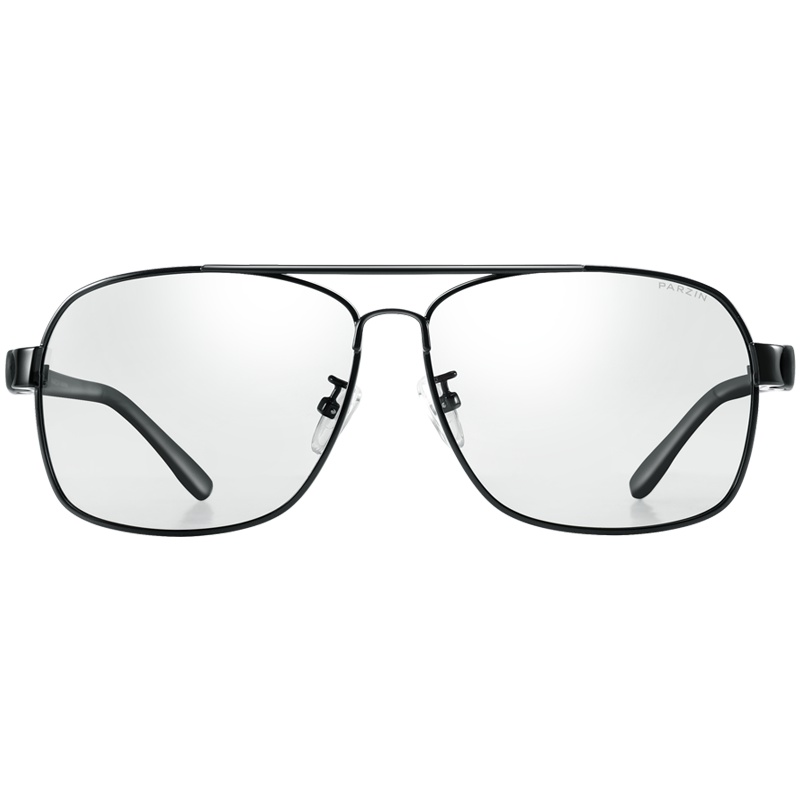 帕森(PARZIN) 感光太阳镜男士 金属大框智能变色眼镜 偏光镜驾驶墨镜8217