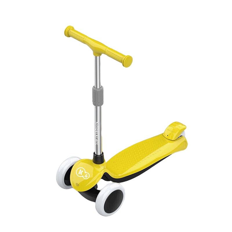 德国KinderKraft儿童平衡滑板车3-12岁可升降闪光轮男女小孩滑滑车溜溜车型号Funlight 黄色