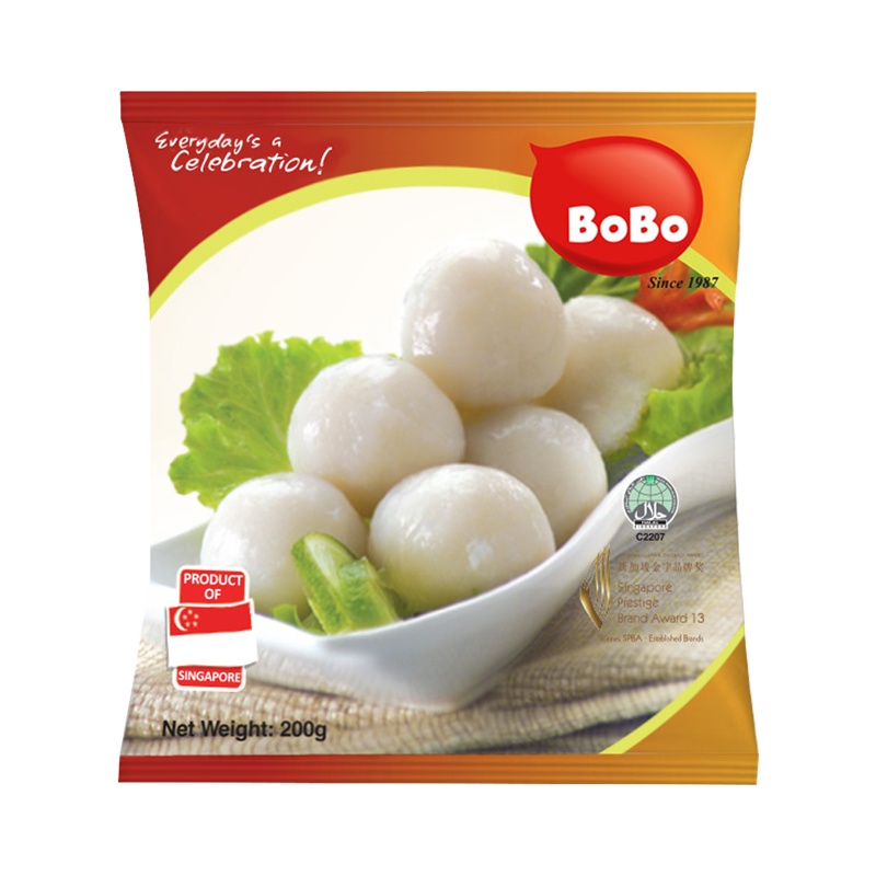 波波(BOBO)熟白鱼丸 200g 新加坡进口 火锅食材