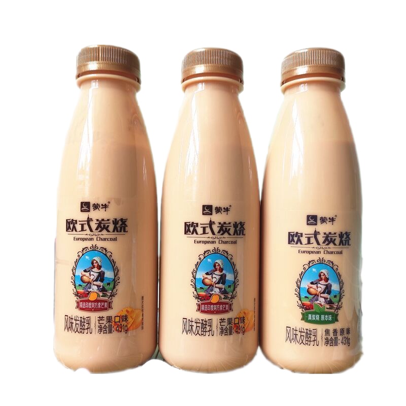 蒙牛欧式炭烧风味发酵乳烧香浓芒果预制瓶431g