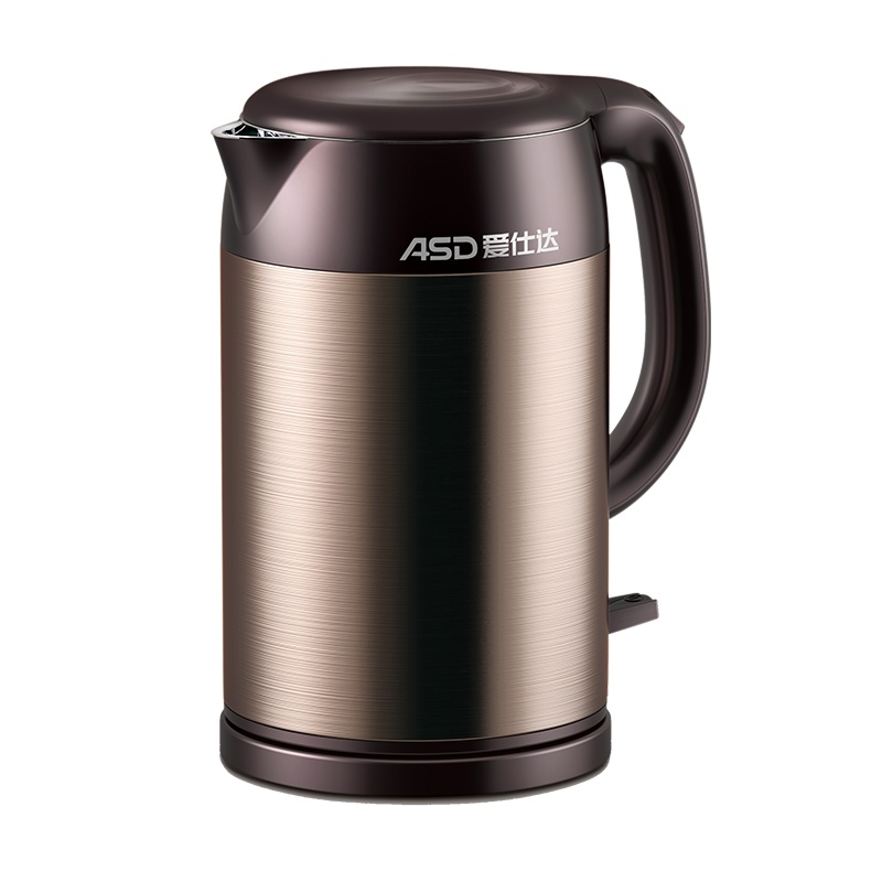 ASD/爱仕达电水壶AW-S17G112双层隔热防烫1.7L大容量304不锈钢快壶电水壶一体无缝AW-S17G112