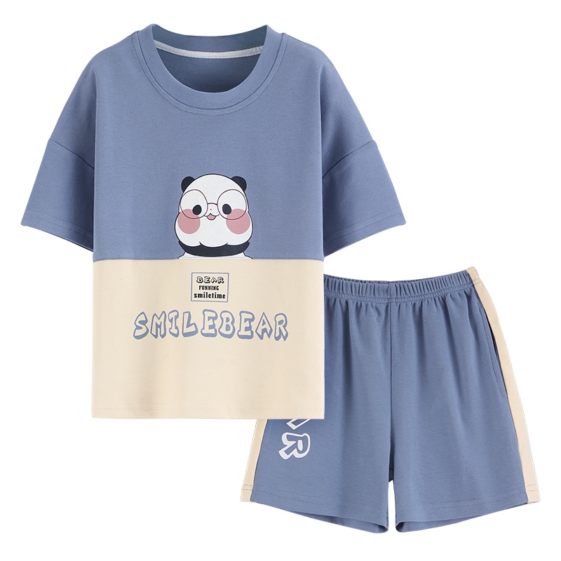 浪莎儿童睡衣女童家居服纯棉小孩短袖宝宝薄款女孩空调服套装夏季