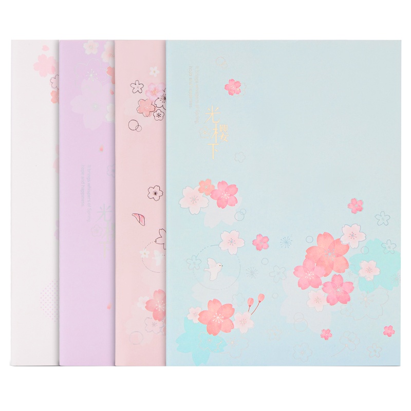 得力deli FB540笔记本/记事本缝线本订本(光樱下系列)4本装 B5-40页/本花色随机办公学生文具