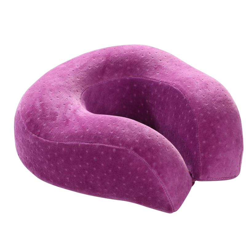SCP 紫色护颈枕头 SCP-YW0435 回弹记忆棉U型旅行午休枕头(单位:件)