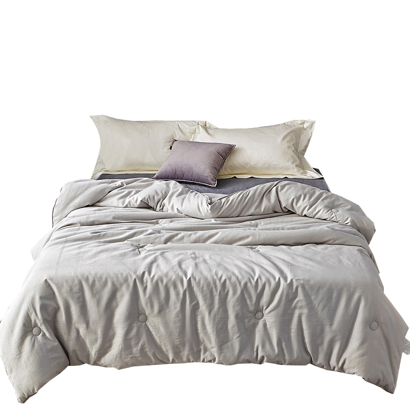 北极绒(Bejirog)家纺 纯棉大豆纤维被子加厚保暖冬被纯色全棉斜纹被芯1.5m单人棉被双人其他春秋被太空被1.8米