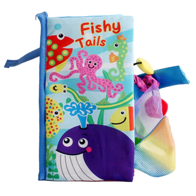 儿童早教益智动物尾巴布书海洋篇防水撕不烂认知启蒙立体带响纸婴幼儿宝宝0-1岁玩具