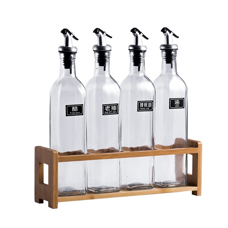 油瓶创意家用厨房玻璃调料盒陶瓷调味罐油壶油盐酱醋壶瓶套装- 波浪7件套