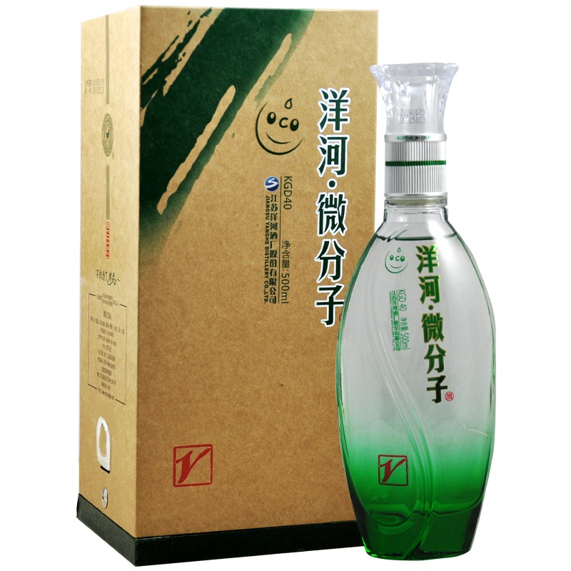 洋河(YangHe) 微分子小V33.8度 单瓶装白酒 500ml 绵柔浓香型