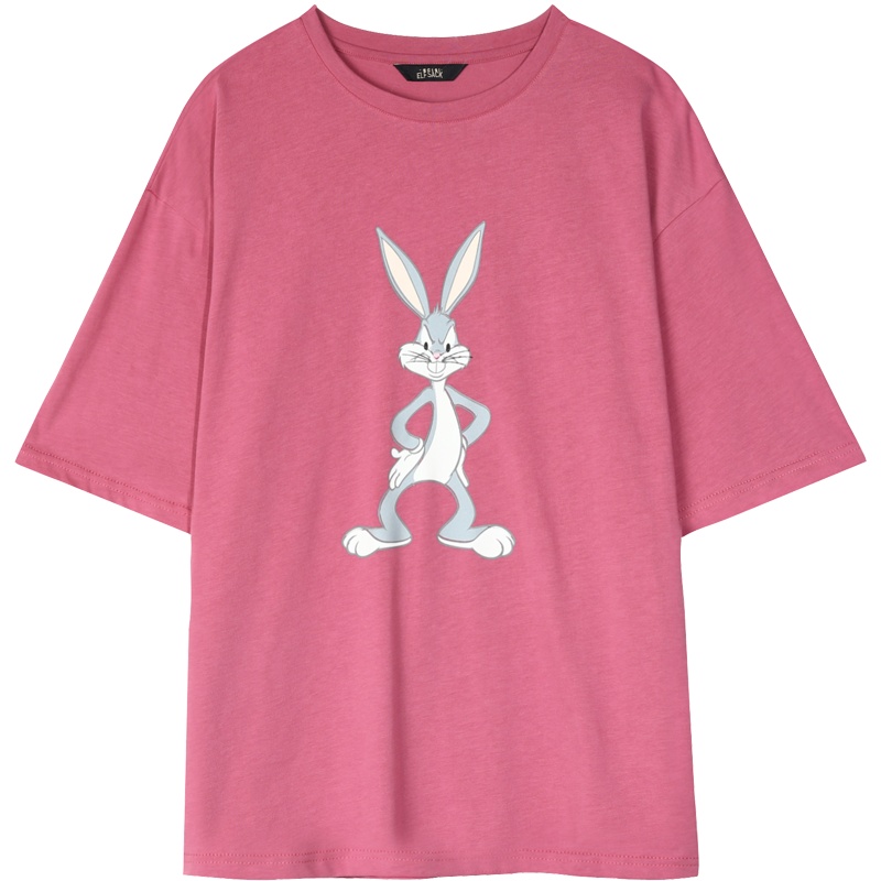 【兔八哥联名】妖精的口袋冰淇淋色T恤女2020夏新款宽松短袖上衣