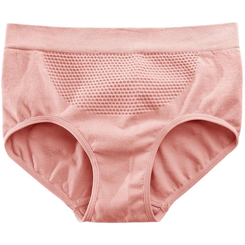 [3条装]3D蜂巢暖宫内裤女士中腰三角裤双层档部无缝内裤收腹提臀