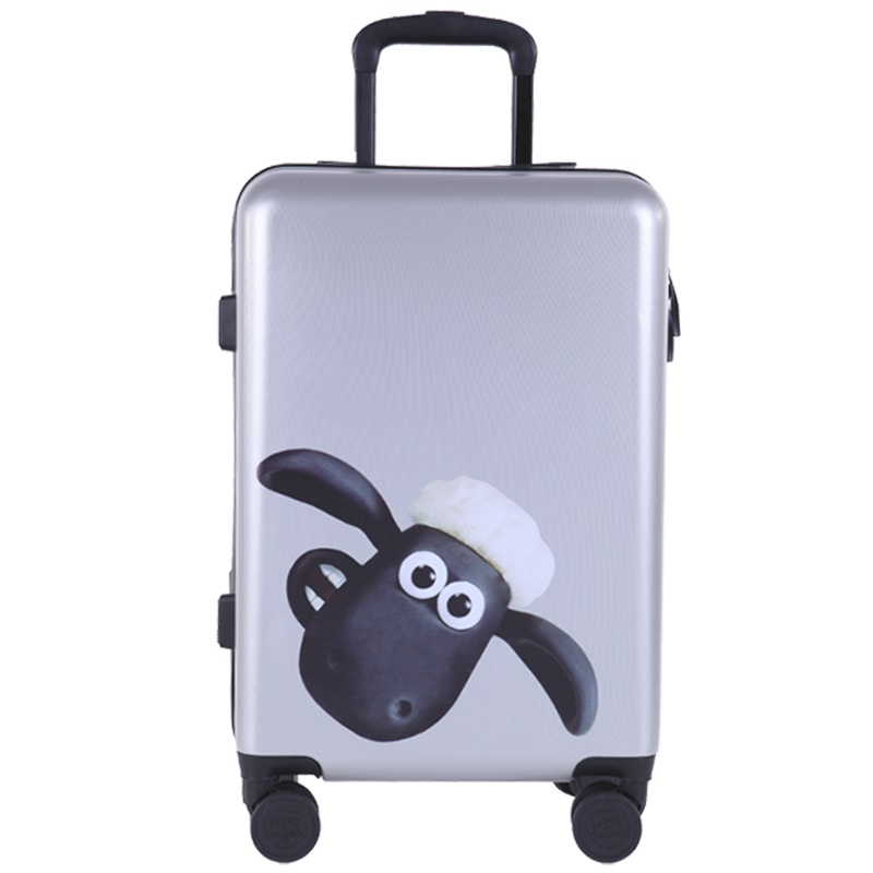 小羊肖恩 小羊肖恩20寸行李箱儿童卡通拉杆箱女小型万向轮登机旅行箱 银色 SC8101-20A