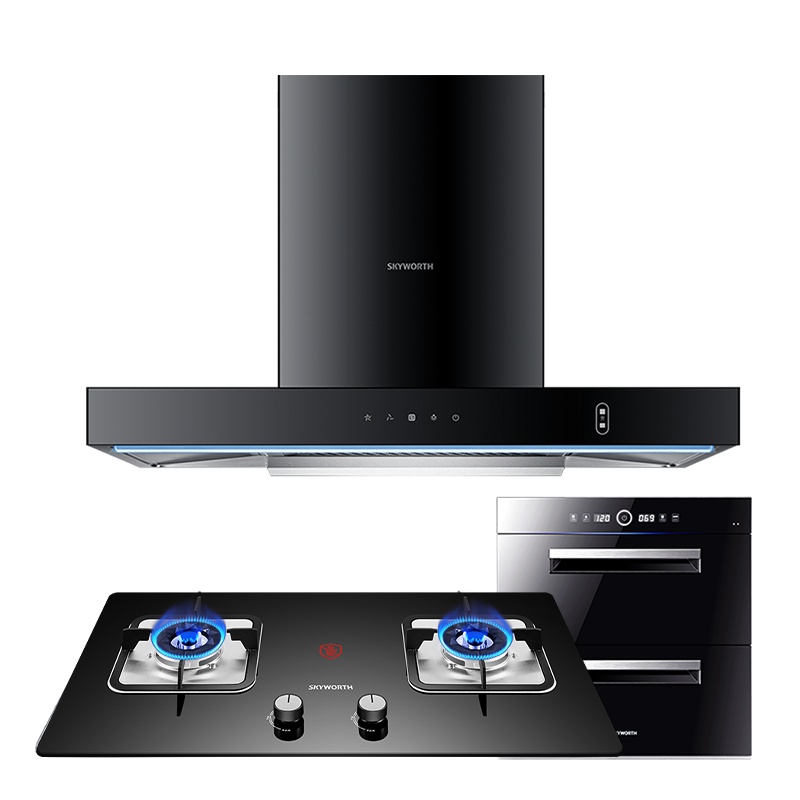 创维(SKYWORTH)厨房三件套 抽油烟机灶具套装 欧式油烟机灶具套装Y1A+X1A+Z32液化气