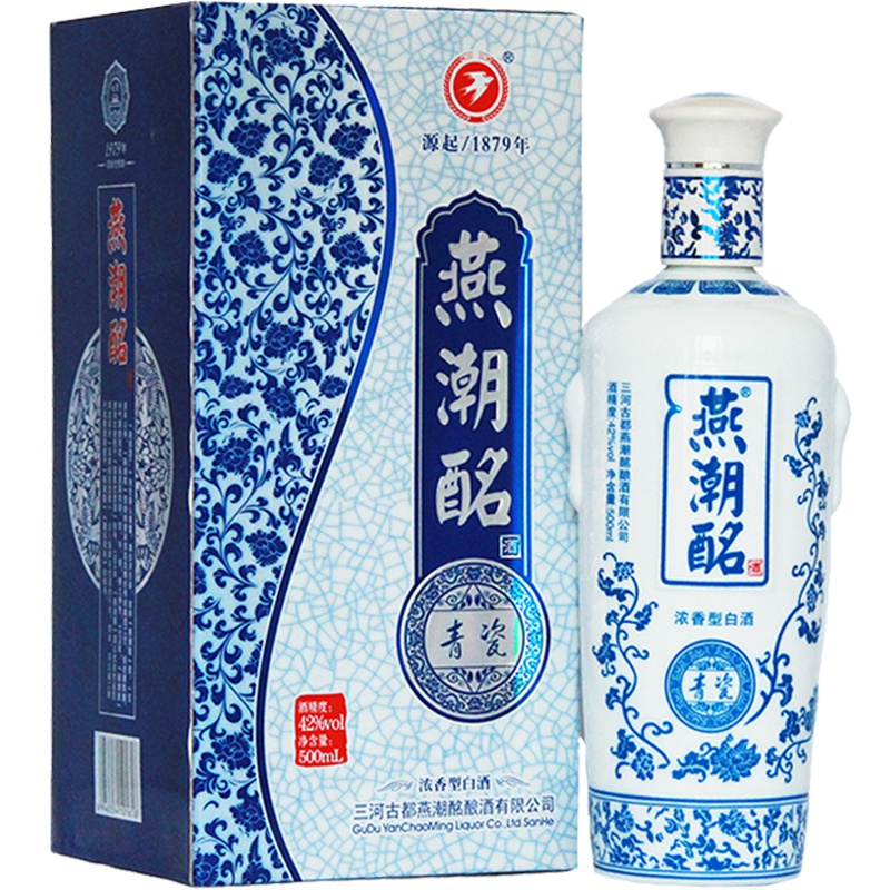 [中华特色]河北供销馆 燕潮酩 38度青瓷 500ml单瓶装 浓香型白酒纯粮食酒 河北廊坊特产 华北