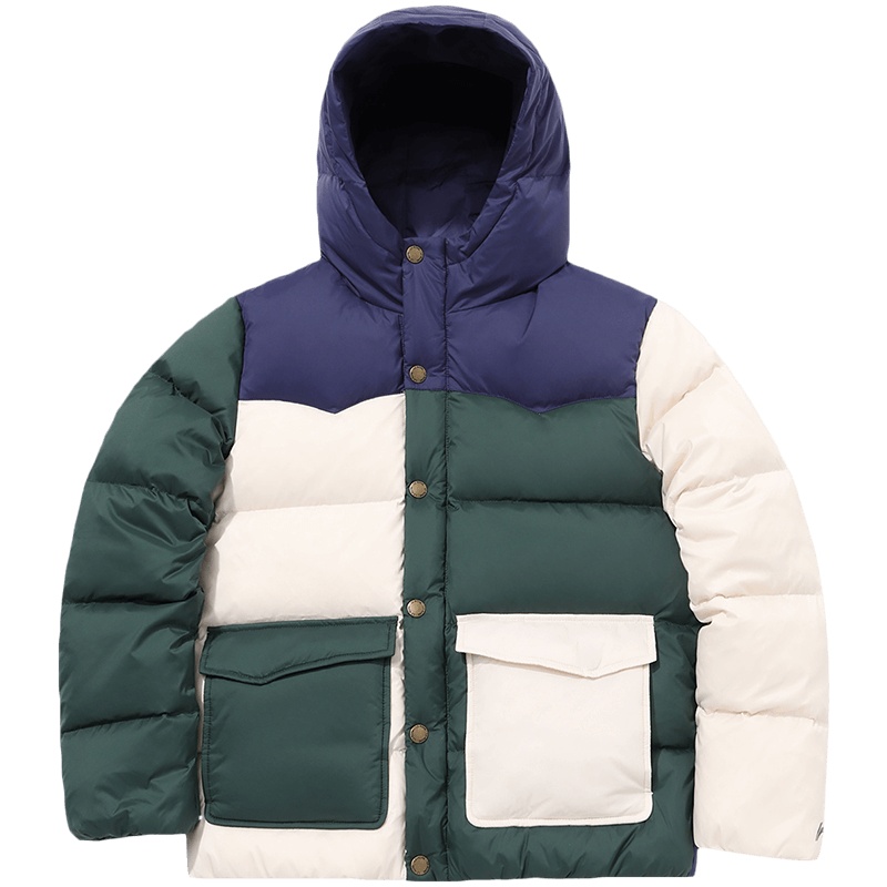 李宁童装短款短羽绒服男女小大童新款运动生活系列连帽运动服