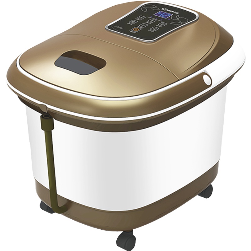 足浴器 SJ-5501足浴盆全自动加热恒温电动按摩泡脚盘深桶洗脚盆刮痧足疗机折叠保温防尘全盖一键启动