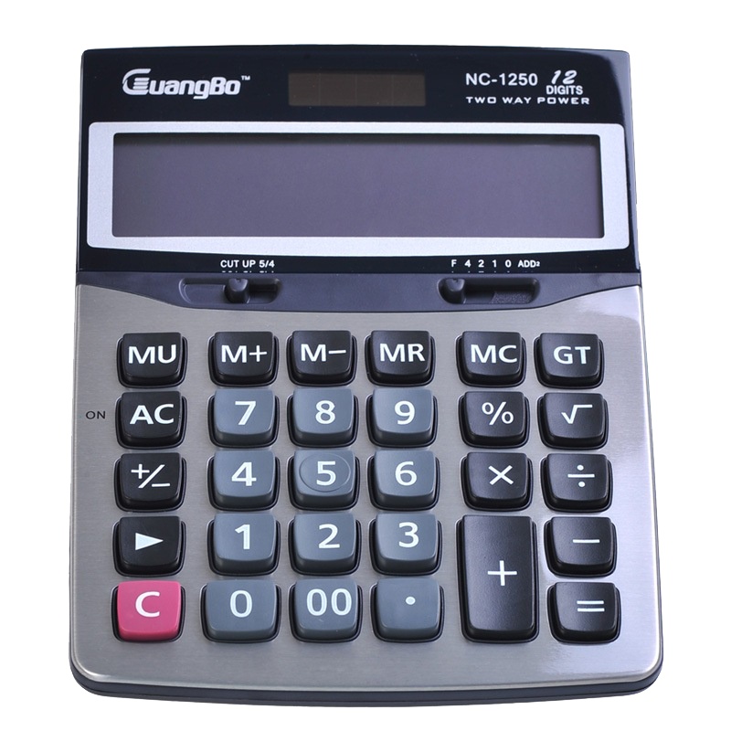 广博(GuangBo)NC-1250计算器 12位桌面计算机 办公财务学生大屏幕计算器