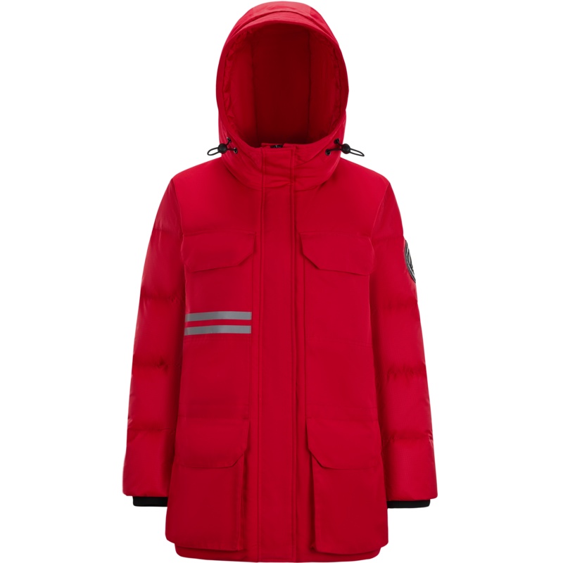 波司登极寒女款中长款连帽鹅绒小廓形防风防钻绒羽绒服新年战袍