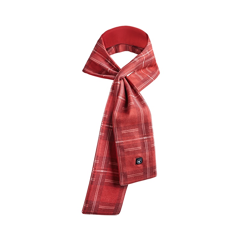 飞乐思发热围巾女男秋冬英伦百搭长款保暖加厚电热围脖 红色