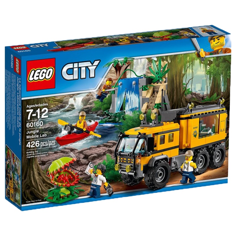 乐高(LEGO)城市系列 丛林移动实验室 60160 426块积木塑料玩具 7-12岁 200块以上