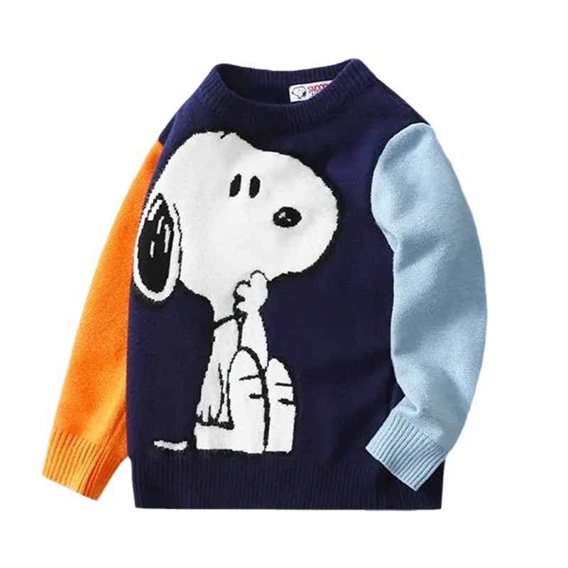 史努比SNOOPY童装男童毛衣新款儿童毛衫宝宝套头长袖秋冬衣服