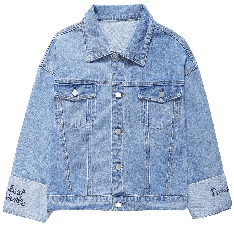 苼荟袖口拼接牛仔衣韩版百搭外套2020春季新款牛仔蝙蝠袖外套sh063