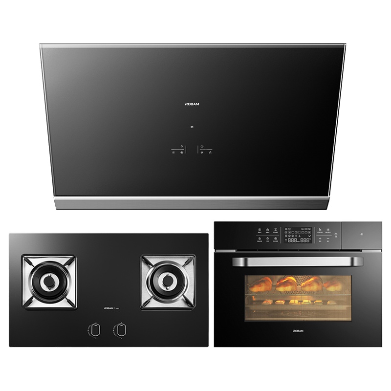 老板(ROBAM)侧吸式触控式21立方风量油烟机燃气灶蒸烤一体机烟灶蒸套餐27X6+56B0+C973X全面屏