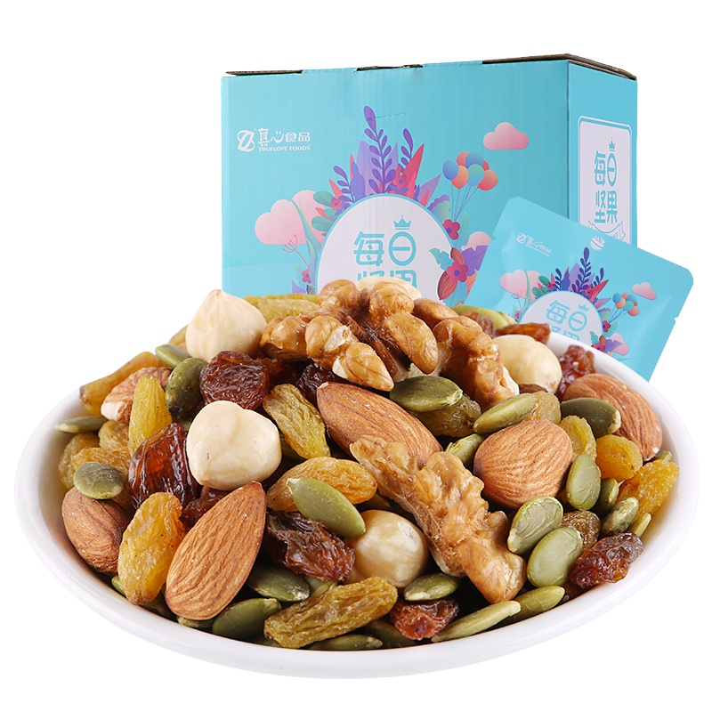 真心 每日坚果600g/30袋 孕妇零食混合小包装干果组合大礼包