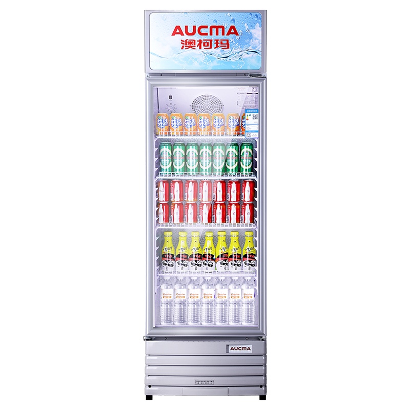 澳柯玛(AUCMA)SC-278NE单门展示柜278L冷藏冰柜保鲜饮料柜商用啤酒柜超市立式冰箱冰柜