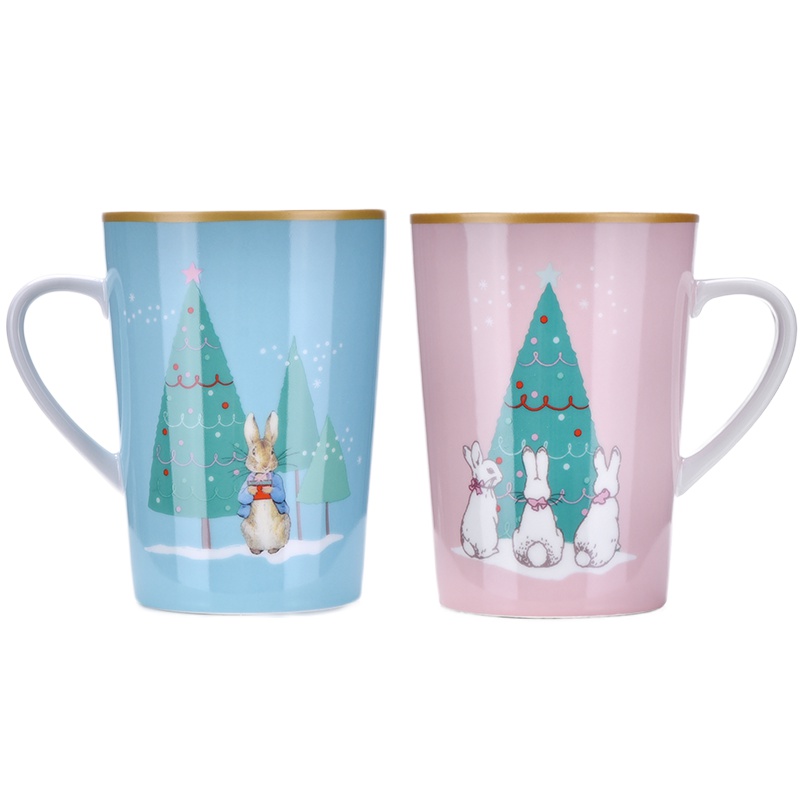 比得兔(Peter Rabbit)圣诞系列情侣陶瓷对杯马克杯早餐杯牛奶杯咖啡杯杯子