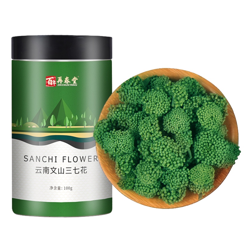 再春堂(zaichuntang)三七花 精选云南文山 三七花茶100g罐装 花草茶