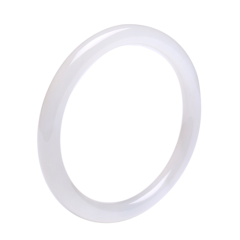 和田玉手镯烟紫色女款细条玉石手镯 多口径可选 附送证书