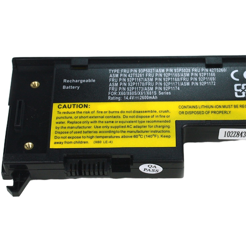 适用于IBM 联想 x61 x60 x60s x61s FRU 92P1168 笔记本电池4芯