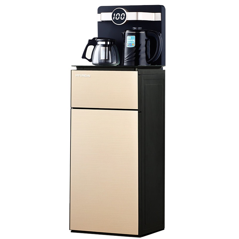 HYUNDAI饮水机家用智能全自动下置水桶小型立式泡茶艺多功能茶吧机全自动智能小型桶装水 BD-B12炫雅金冰热款