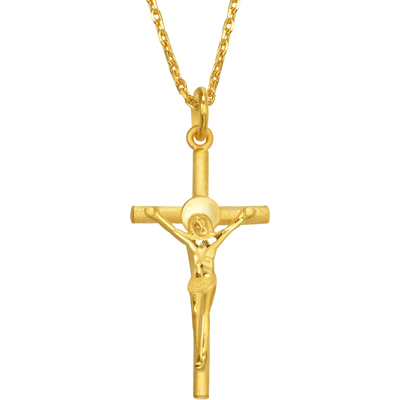 周生生(CHOW SANG SANG)金足金圣像十字架吊坠金项坠 09295P计价