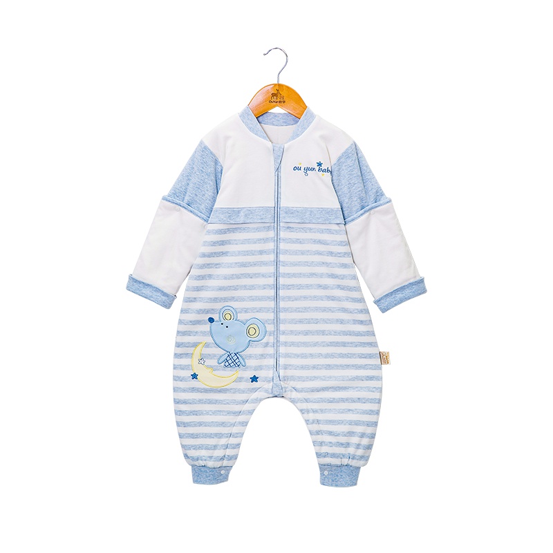 欧孕睡袋婴儿儿童秋冬款四季通用秋冬季纯棉分腿宝宝防踢被子冬加厚