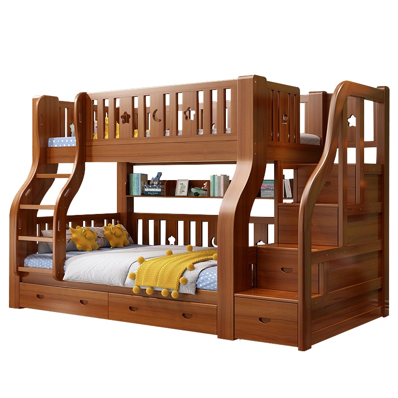 爱家生活全实木儿童床多功能组合大人两层家用铺木床高低子母床