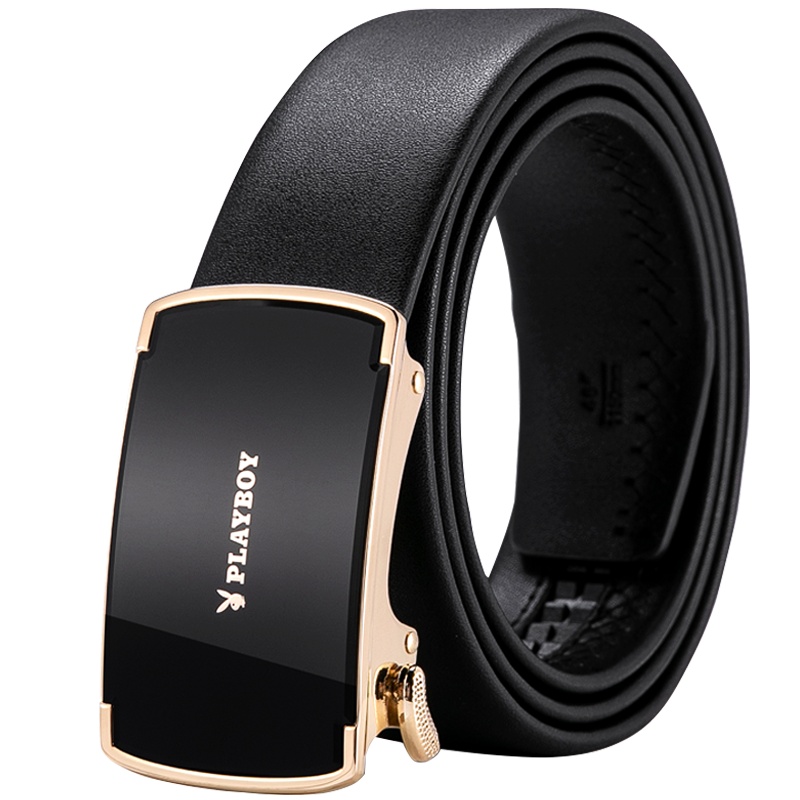 花花公子(PLAYBOY)男士皮带真皮自动扣休闲腰带内穿皮带男真皮裤带送父亲男友生日情人节礼物