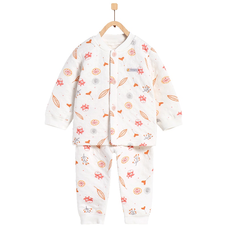 童泰秋冬新款婴幼儿内衣套装3-24个月-3岁男女宝宝长袖对开加厚保暖衣服