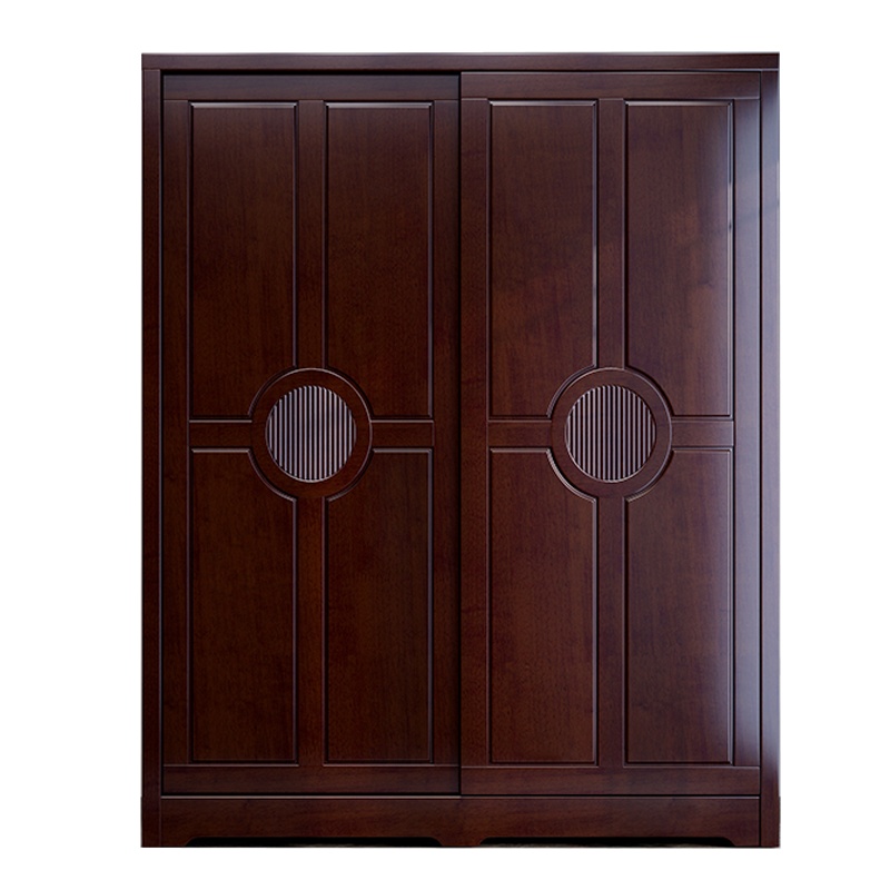 都市名门 衣柜推拉门实木滑移家用卧室现代简约新中式大组装衣厨轻奢小户型