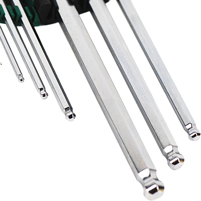 世达(SATA) 09101特长球头公制内六角扳手内六方L型六棱螺丝刀9件组套