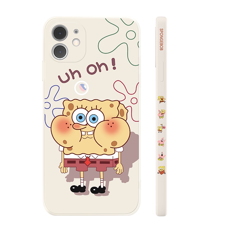 卡绮苹果13pro手机壳海绵宝宝iPhone13直边promax硅胶mini