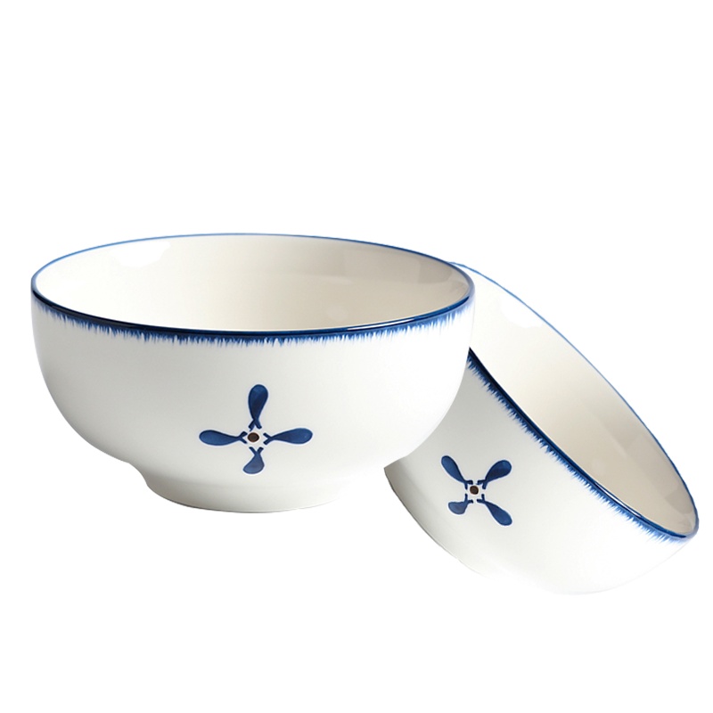 富昱景 日式和风餐具陶瓷家用创意饭碗吃面碗沙拉碗2个装