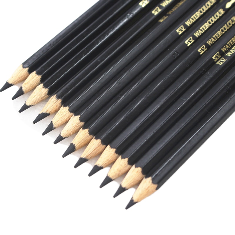 辉柏嘉水溶性油性铅笔绘图标图铅笔 12支/盒 黑499