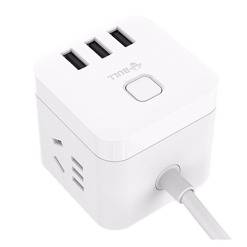 (HD)公牛(BULL)U303U(X)-3 白色魔方插座3米usb智能魔方多功能充电接线板(计价单位:个)