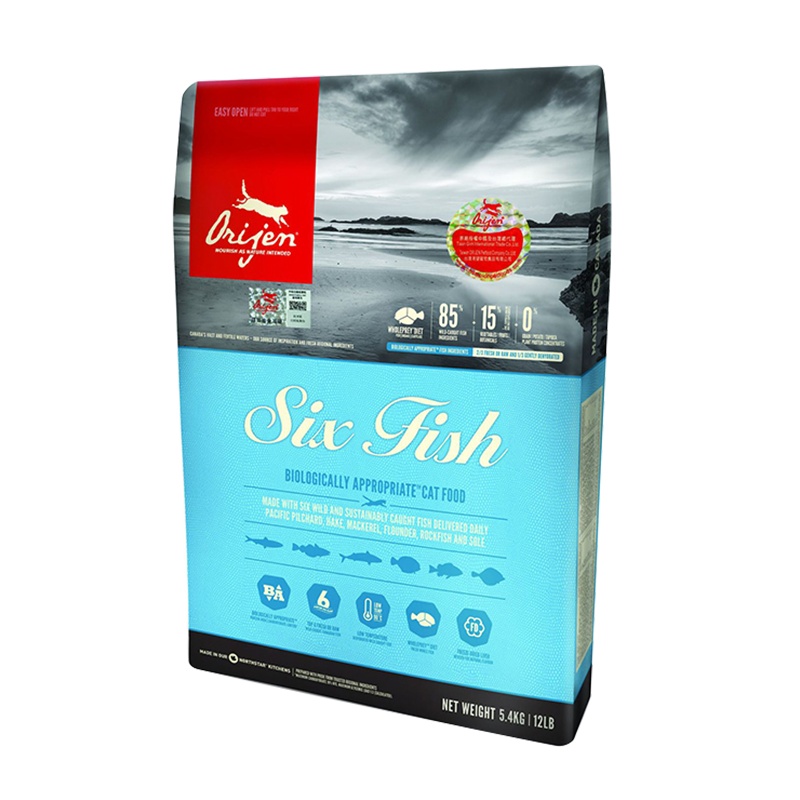 原始猎食渴望Orijen 经典六种鱼全猫粮 5.4kg加拿大进口增肥护肤猫主粮幼猫成猫猫干粮